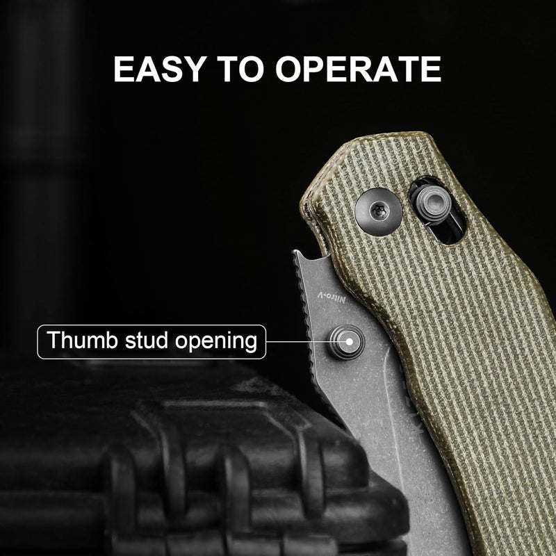 KIZER سكين جيب بولدوج، 3 إن شفرات نيترو V سكين طي مقبض ميكارا للتخييم والصيد مع مشبك قابل للعكس، قفل قلاب سكاكين صغيرة EDC للرجال والنساء V3672A3 - Image 4